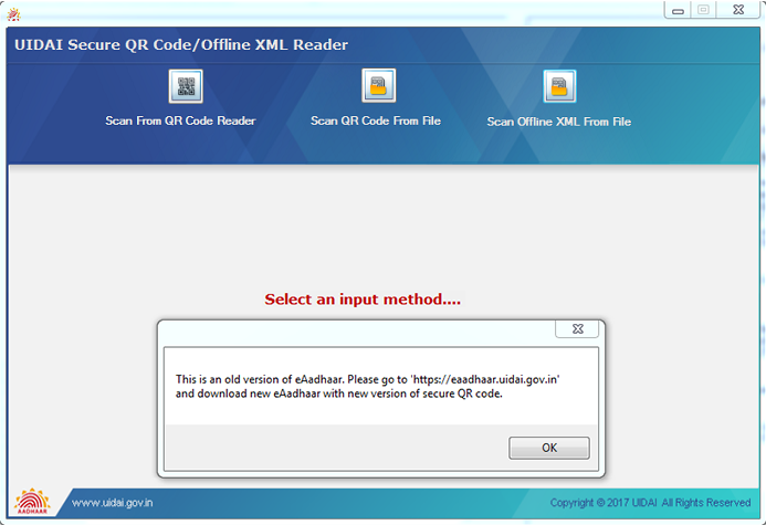 UIDAI Secure QR Code - Windows Client (Old Versions of QR Code)